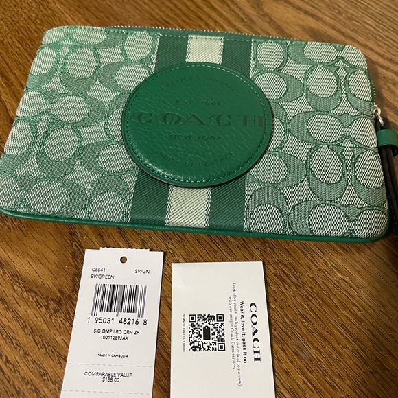 Coach Dempsey Large Corner Zip Wristlet - Picture 3 of 13